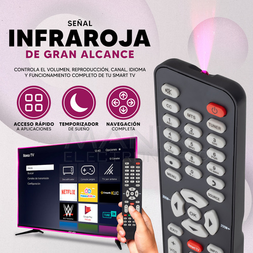 Control Remoto Compatible Con Pantalla Jvc Lk2019 Si32hs Smart Tv Jvc Lk2019 Si32hs Speler 55e4900fs Hkpro Netflix 06-519w49-c005x + 4 Pilas Divitech® AAA