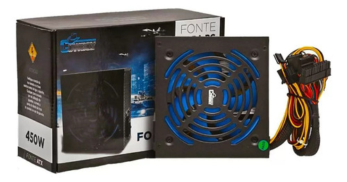 Fonte Atx 450w Reais 20+4p Para Pc 127/220V - Knup Cor Preto 127/220v