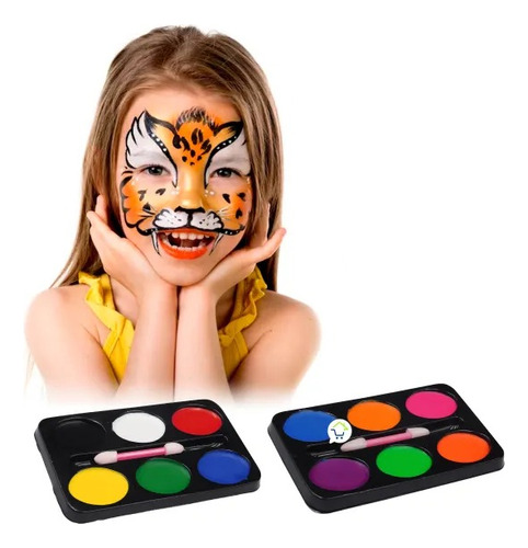 Set 12 Colores Pintura Para Rostro Niños Pinta Caritas 