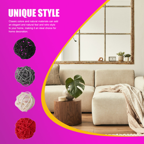 Ol Bolas De Ratán De 2 Pulgadas Decorativas Para Decoración