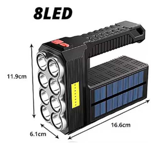 Lanterna Led Movida A Energia Solar, Lanterna Led Usb 500lm