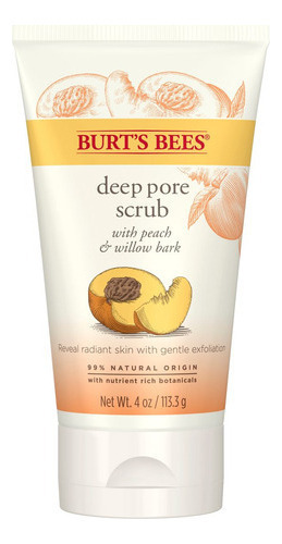 Exfoliante Facial Burt's Bees Durazno Y Corteza De Sauce114 Tipo de piel Grasa