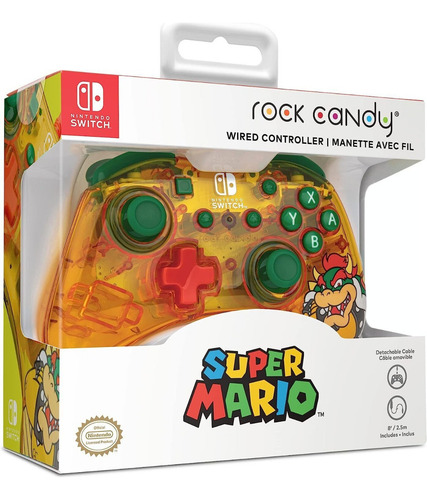 Control Alambrico Pdp Rock Candy Browser Para Nintendo Color Blanco