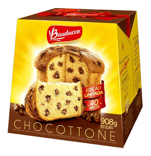 Chocotone 908g Bauducco - Chocottone Edição Limitada 40 Anos