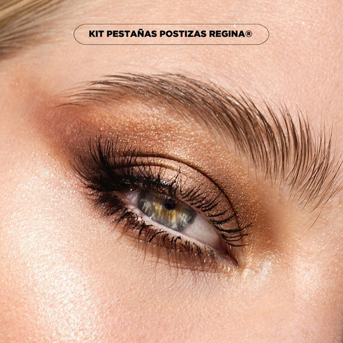 Imagen 3 de 7 de Kit Pestañas Postizas Regina Efecto Lifting Levanta Mirada