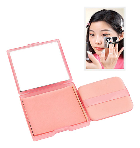 Papel Absorbente Para El Rostro Con Esponja Y Estuche Karite Color Rosa Tamaño De La Esponja Mediana