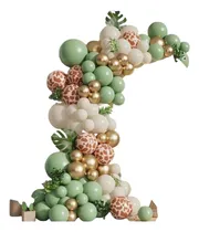 Comprar Arco De Globos Jungla Safari Verde Oliva Baby Showers