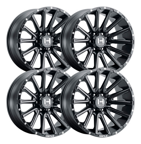 Rodas Hostile Typhoon H123 20x10 6x139 -19mm Preto Fosco