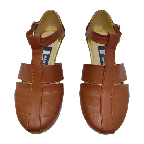 Imagen 1 de 9 de Zapato Huarache Tipo Piel Con Tacón Flat Mujer Empeine Alto