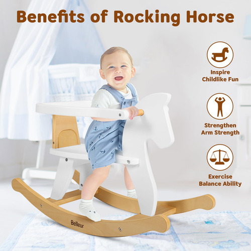 Caballo Mecedor De Madera Para Niños De Uno A Tres Años Color