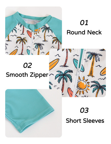 A Traje Baño Niño Para Natación Playa Surf 3 Piezas Conjunto
