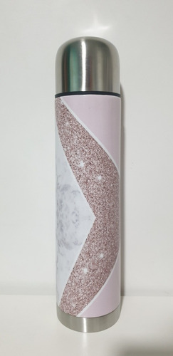 Termo Rosa Glitter Marmol
