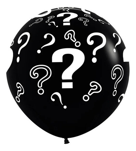 Sempertex R36 balão latex impresso 360 fashion interrogacao preto R36 1un