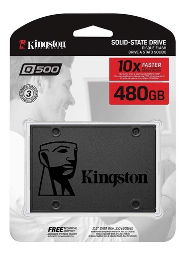 Imagen 4 de 4 de Disco sólido SSD interno Kingston SQ500S37/480G 480GB