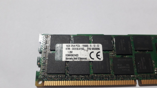 Memória Kingston 16gb 2rx4 Pc3l- 10600r Só Para Servidores