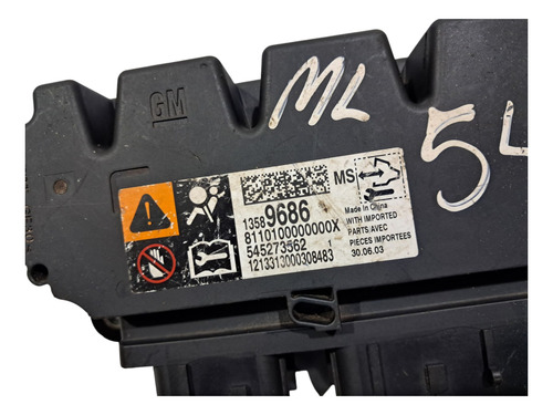 Modulo Airbag Gm Onix Prisma 13 A 19 13589686 Para Resetar