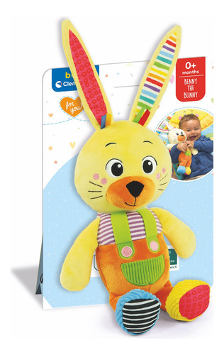 Conejo De Peluche Baby Clementoni Estimulante Texturas Suave