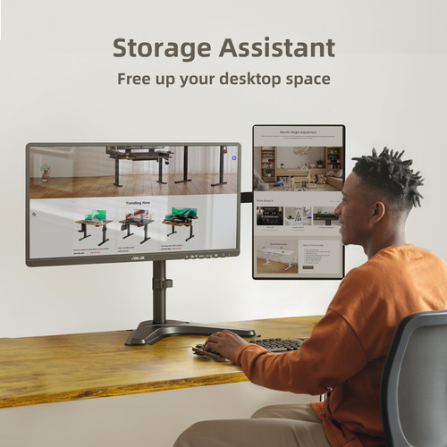 Claiks Dual Monitor Monitor, Brazo De Monitor Ajustable Ergo
