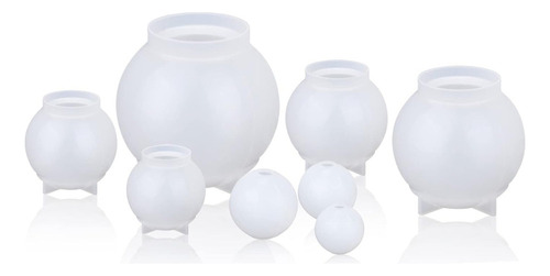 8 Moldes Resina Esfera Moldes De Silicona Con Forma De Bola