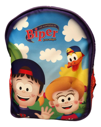 Mochila Infantil Biper Patito Juan Prescolar Jardin Espalda Color Violeta Oscuro Diseño De La Tela Estampado