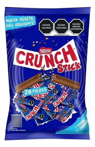 Chocolates Nestlé Crunch Stick 10 Bolsas Con 20pzas De 180g