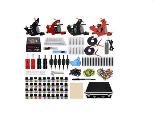 Kit Tatuaje Profesional 4 Máquinas 40 Tinta Agujas Accesorio