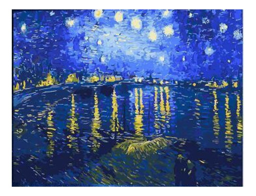 Pintura Al Oleo La Noche Estrellada Sobre El Rodano Van Gogh