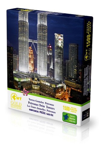 Rompecabezas Wuundentoy Gold Edition 1,500 Pzs, Torres Gemelas Petronas