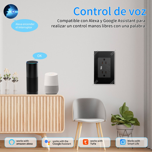 Tomada De Parede Wifi Inteligente Com Carregador Tipo Cy