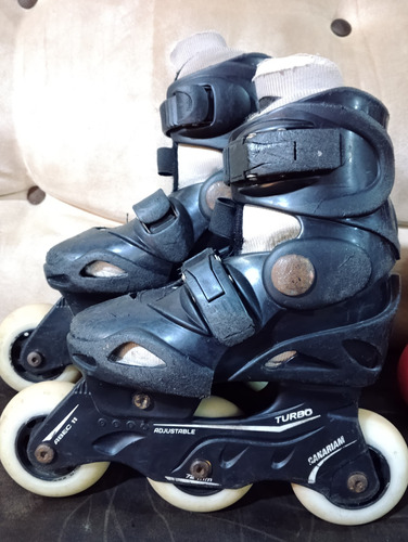 Patines Negros Canariam Turbo Talla 30 - 34 Ruedas 80 Mm