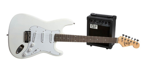 Imagen 1 de 6 de Pack Guitarra Stratocaster Y Amplificador Creep Completo Wh