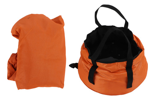 Lavabo Plegable Naranja Con Asa De Cubo Plegable Portátil