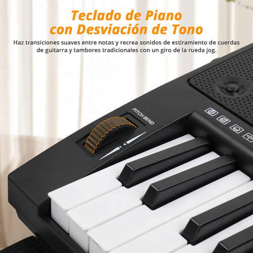 Piano Teclado Musical Para Principiantes 61 Teclas Con Atril