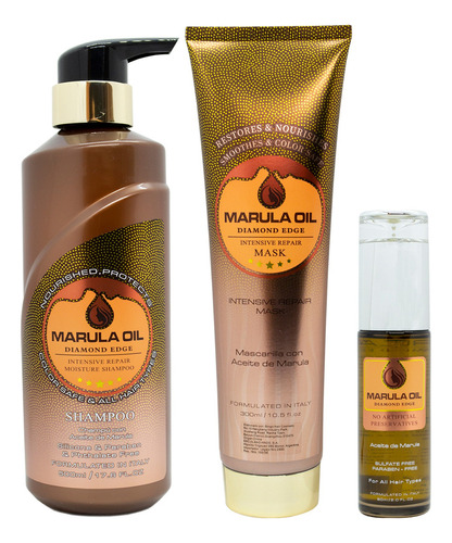Marula Oil Kit Intensive Repair Shampoo + Mascara + Serum 6c