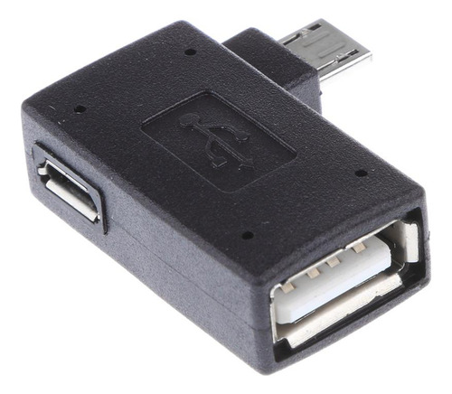 Left Angle Usb 2.0 Micro Male To Usb Female Host Otg Adapter