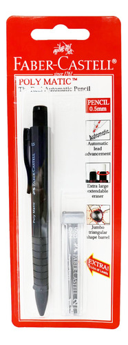 Portaminas Poly Matic Faber Castell 0.5mm + 12 Minas 2b