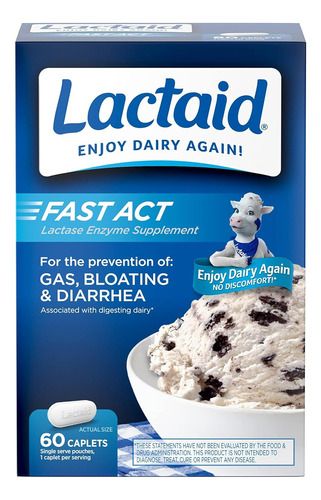 Lactaid Fast Act 60 Pastillas Intolerancia A Lactosa Leche