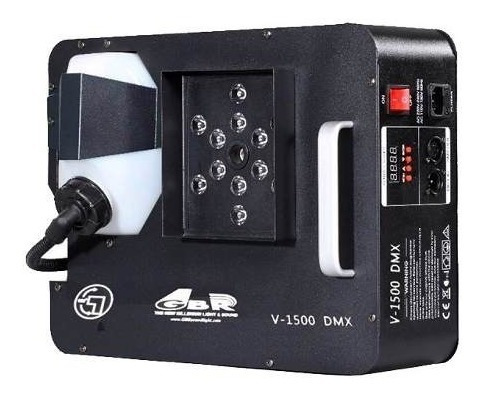 Maquina De Humo Gbr V-1500 Dmx 12 Led 3w Rgb 18000 Pies X Minuto Control Remoto Display Digital Luces 2 Años De Garantía