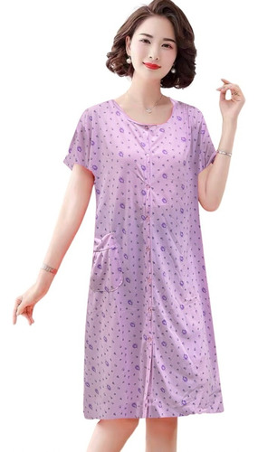 Pijama Mujer Camisa Larga Floreada