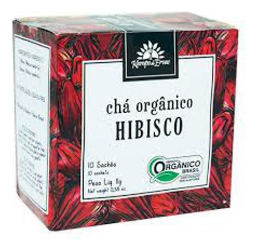 Chá Hibisco Orgânico 10 Sachês Kampo De Ervas