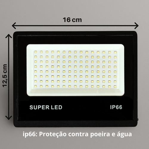 Kit 4 Refletor Led 400w Ip66 6500k Branco Frio