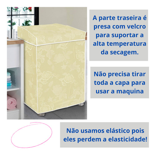 Capa Maquina Lavar Proteje Do Sol E Chuva Consul 4/5/6/8kg Cor Preto