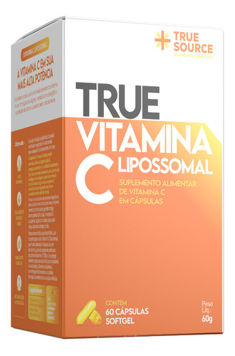 True Source - Vitamina C 60 Cápsulas Softgel Sabor Sem sabor