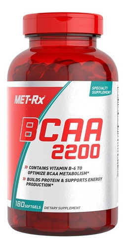 Bcaa 2200 Met-rx 180 Capsulas Aminoácidos Suplemento Fitness