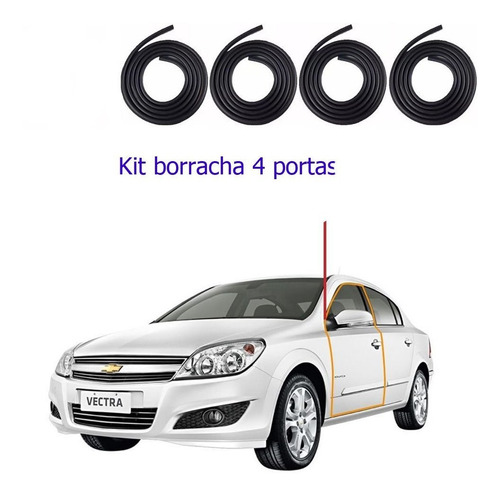 Kit Borrachas De Vedação Vectra 2009 2010 2011 4 Portas