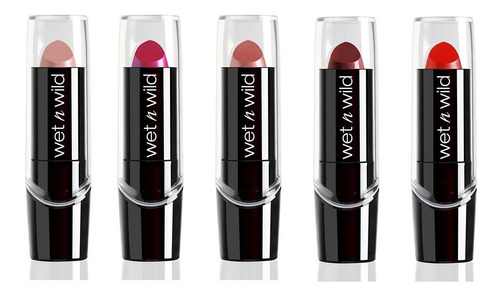 Set 5 Piezas Wet N Wild Silkfinish Labial - Pinta Labios Color 5 Cherry Frost 539a
