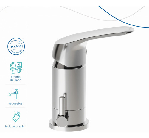 Griferia Monocomando Bidet Vasser Kassia Cromado Baño