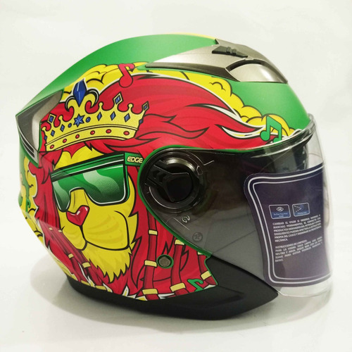 Casco Moto Semi Integral Edge Jaguar Reggae Motos Bicicleta