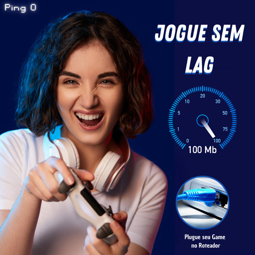 Cabo De Rede 1,5 Metro Lan Internet Crimpado Rj45 Cat5e Azul