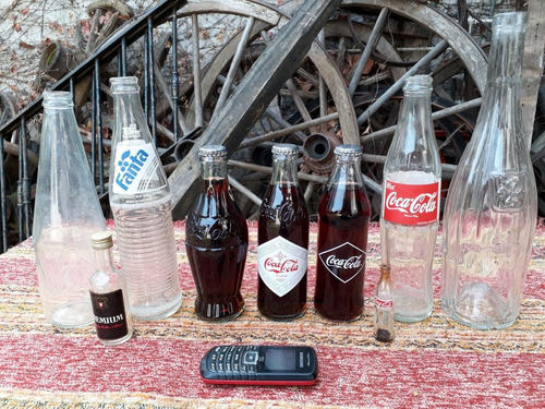 Lote Antiguas Botellas Llena Coca Cola  Edición Aniversario